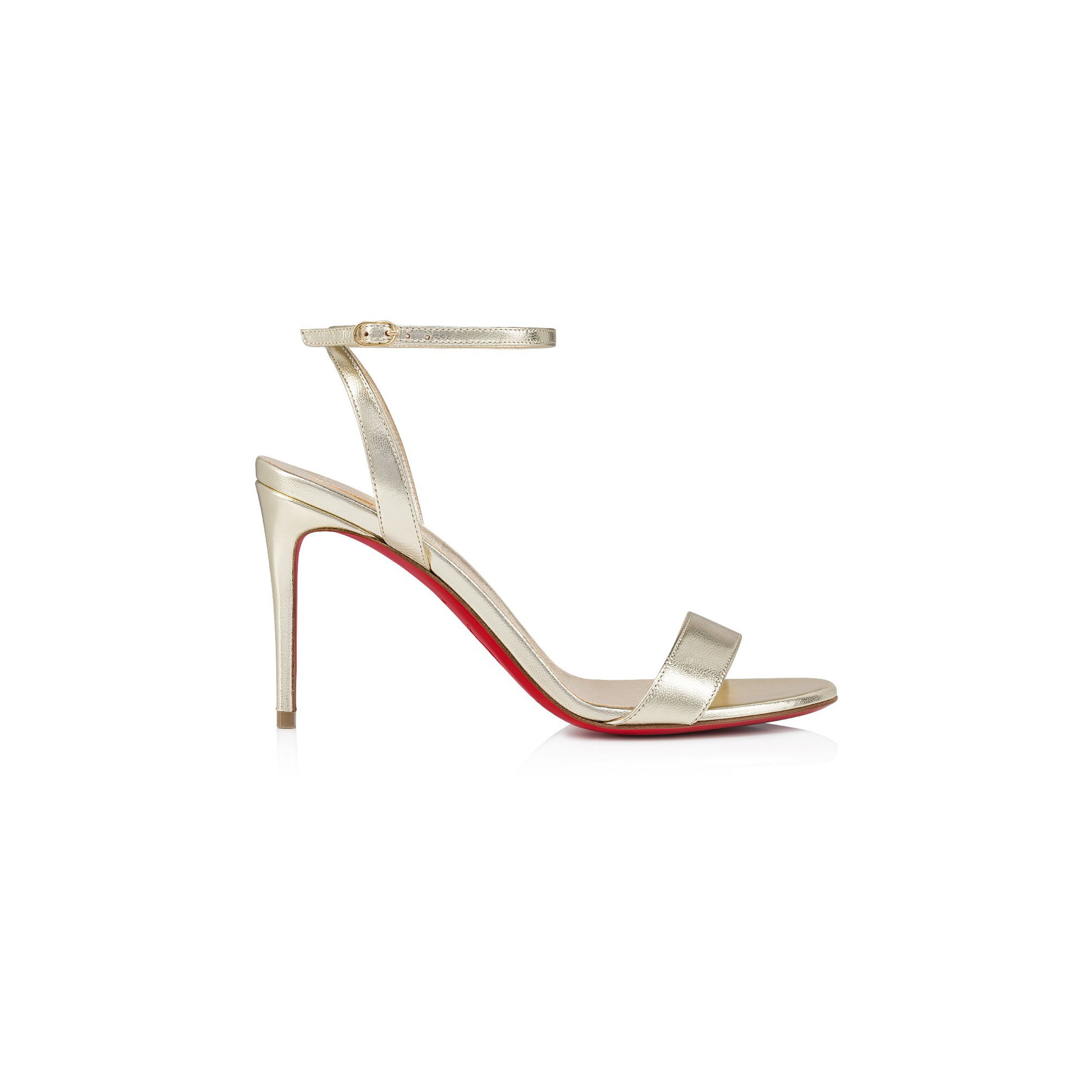 CHRISTIAN LOUBOUTIN LOUBIGIRL 85MM STRAPPY SANDALS-LEATHER-PLATINE-WOMEN 1240041G306